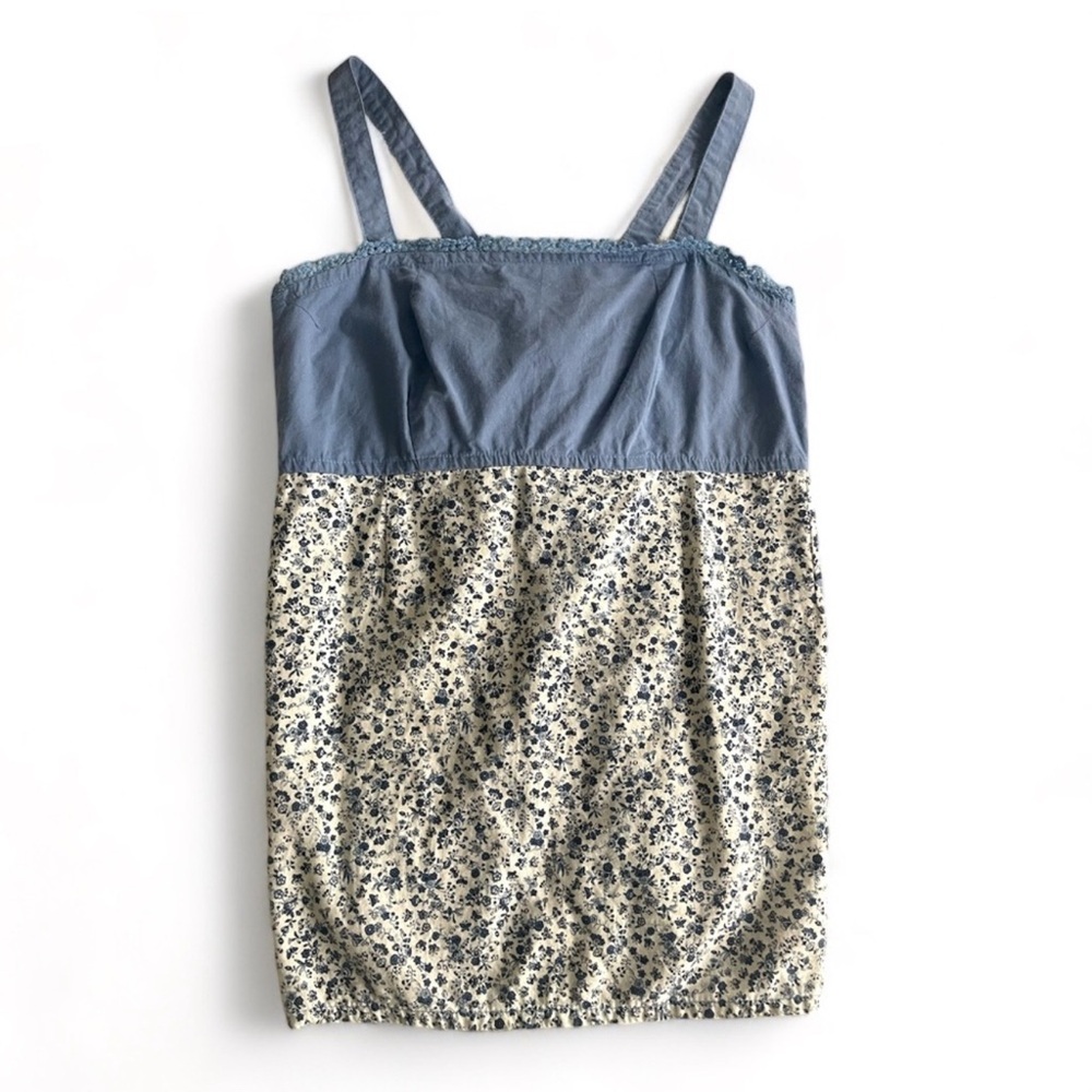 Vintage floral tank top ties in the back